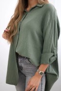 Koszula bawełniana muślinowa Plus Size khaki  