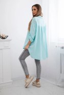 Koszula bawełniana muślinowa Plus Size miętowa  