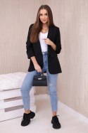 Marynarka z klapami elegancka czarna  