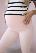 Spodnie ciążowe, kolorowy jeans pudrowy róż  