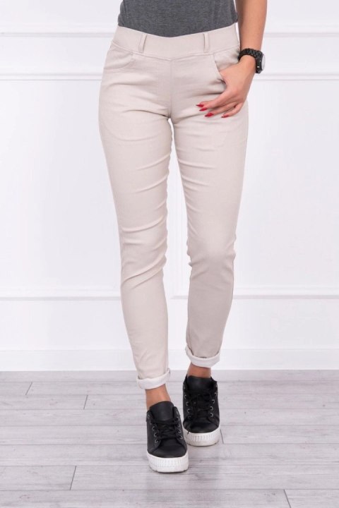 Spodnie kolorowy jeans beżowe  