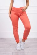 Spodnie kolorowy jeans ciemno morelowe  