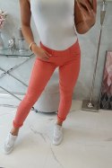 Spodnie kolorowy jeans ciemno morelowe  