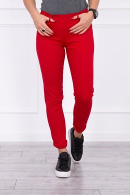 Spodnie kolorowy jeans czerwone  