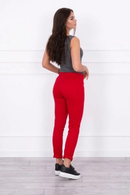 Spodnie kolorowy jeans czerwone  