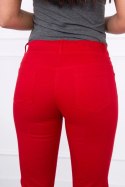 Spodnie kolorowy jeans czerwone  