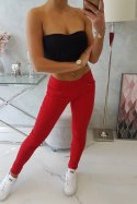 Spodnie kolorowy jeans czerwone  