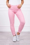Spodnie kolorowy jeans jasno różowe  
