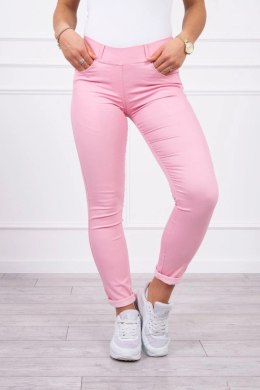 Spodnie kolorowy jeans jasno różowe  