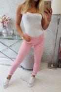 Spodnie kolorowy jeans jasno różowe  