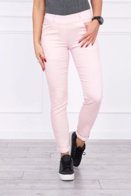 Spodnie kolorowy jeans jasny pudrowy róż  