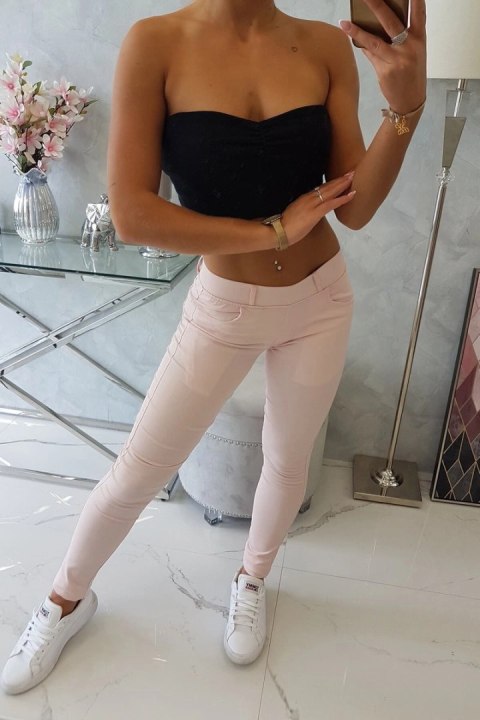 Spodnie kolorowy jeans jasny pudrowy róż Spodnie kolorowy jeans jasny pudrowy róż