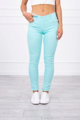 Spodnie kolorowy jeans miętowe  