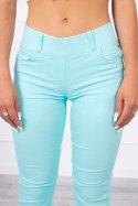 Spodnie kolorowy jeans miętowe  