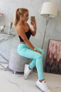 Spodnie kolorowy jeans miętowe  