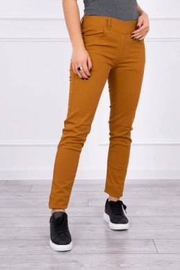 Spodnie kolorowy jeans musztardowe  