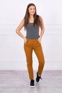 Spodnie kolorowy jeans musztardowe  