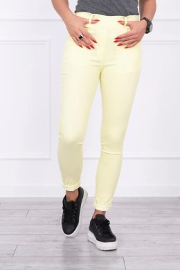 Spodnie kolorowy jeans żółte  