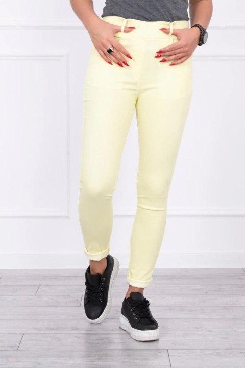 Spodnie kolorowy jeans żółte  