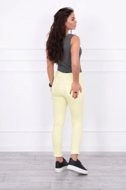 Spodnie kolorowy jeans żółte  