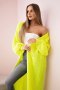 Sweter długi kardigan żółty neon  