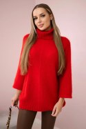 Sweter z golfem czerwony  