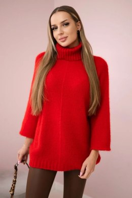 Sweter z golfem czerwony  