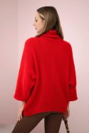 Sweter z golfem czerwony  
