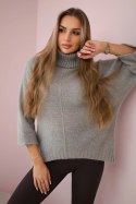 Sweter z golfem szary  