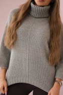 Sweter z golfem szary  