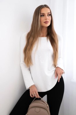Sweter z okrągłym dekoltem biały  