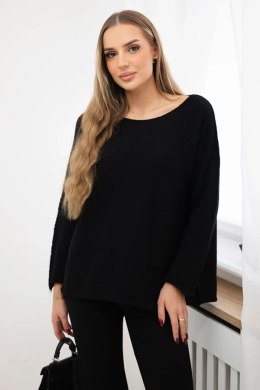 Sweter z okrągłym dekoltem czarny  
