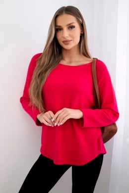 Sweter z okrągłym dekoltem fuksja  