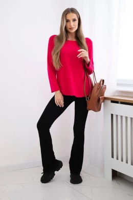 Sweter z okrągłym dekoltem fuksja  