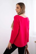 Sweter z okrągłym dekoltem fuksja  
