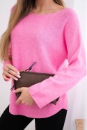 Sweter z okrągłym dekoltem różowy  