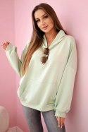Bluza z kapturem masełko ciemno miętowa  
