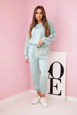 Komplet bluza + spodnie masełko ciemny miętowy  