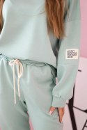 Komplet bluza + spodnie masełko ciemny miętowy  