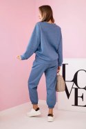Komplet bluza + spodnie masełko jeansowy melanż  
