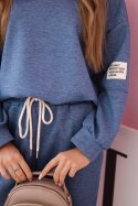 Komplet bluza + spodnie masełko jeansowy melanż  