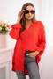 Koszula bawełniana muślinowa Plus Size czerwona  