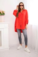 Koszula bawełniana muślinowa Plus Size czerwona  