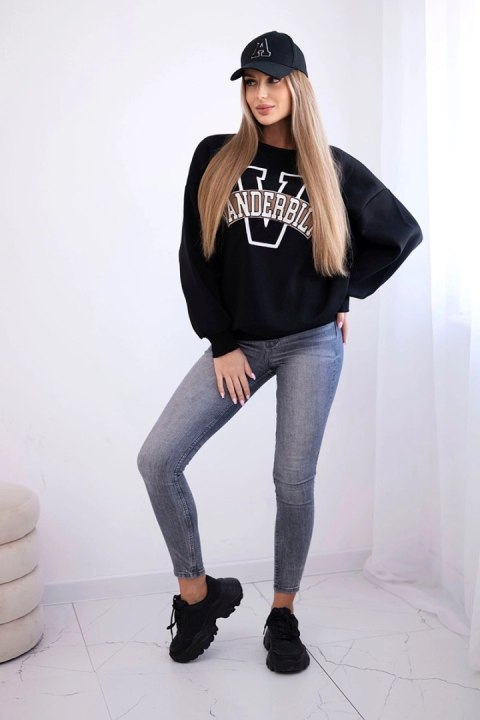 Bluza damska oversize z napisem Vanderbilt czarna Bluza damska oversize z napisem Vanderbilt czarna