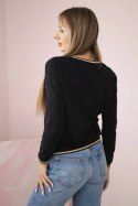 Bluza damska z napisem z cekinami czarna  