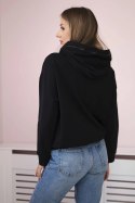 Bluza damska z zamkiem na kapturze czarna  