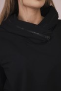Bluza damska z zamkiem na kapturze czarna  