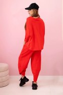 Komplet bawełniany bluza + spodnie czerwony  