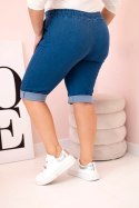 Spodenki damskie bawełniane Plus Size z wiązaniem jeansowe  