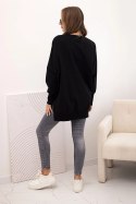 Bluza damska bawełniana z szerokim ściągaczem na dole czarna  